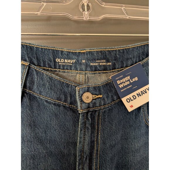 NWT Old Navy High-Waisted Baggy Wide-Leg Jeans Medium Wash - 16 - Picture 5 of 8